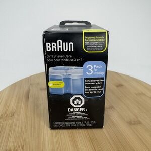 Braun 3in1 Shaver Care Lemon Fresh Cleaning Cartridges 3 Pack Made in‎ Ireland